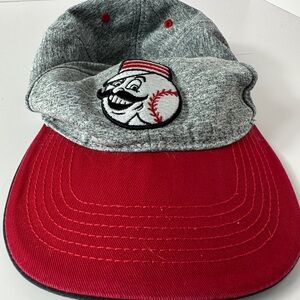 Frisch's Big Boy Kids Grey Heather Baseball Hat Red Brim Opening Day 2017